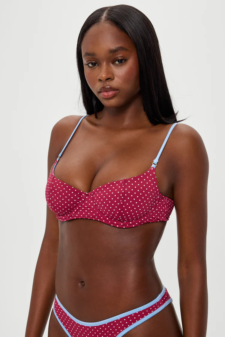 Cola Polka Dot Bikini Top - Tuscany