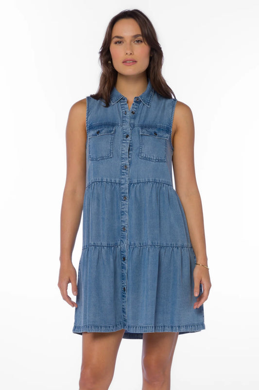 Collette Blue Chambray Dress - Mill Valley