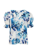 Connie Top - Blurred Bouquet Chiffon
