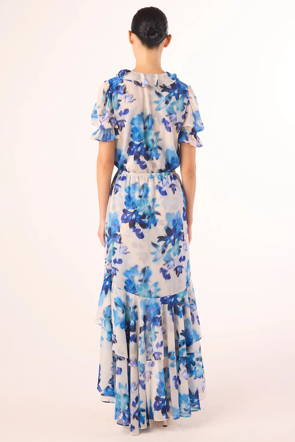 Connie Top - Blurred Bouquet Chiffon