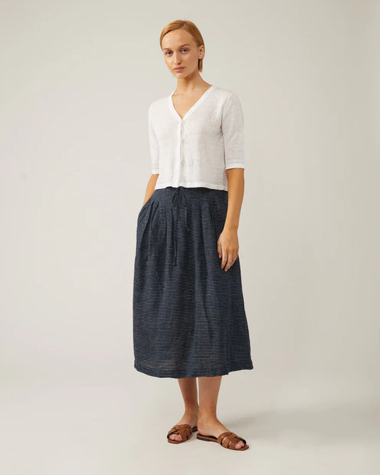 Cora Linen Cardigan - White