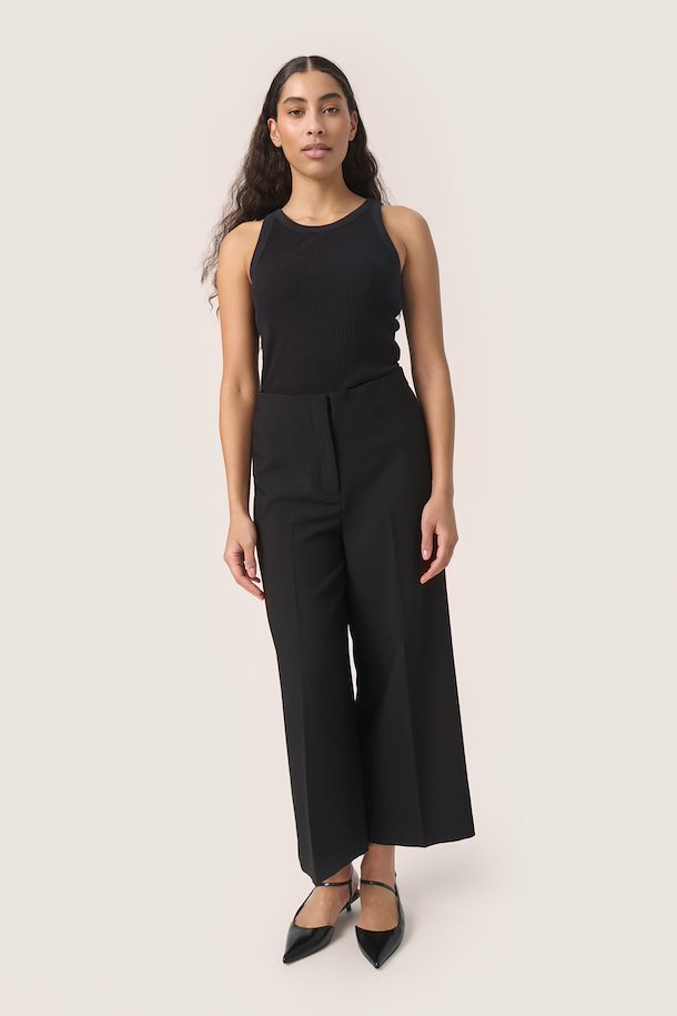 Corinne Cropped Trousers - Black