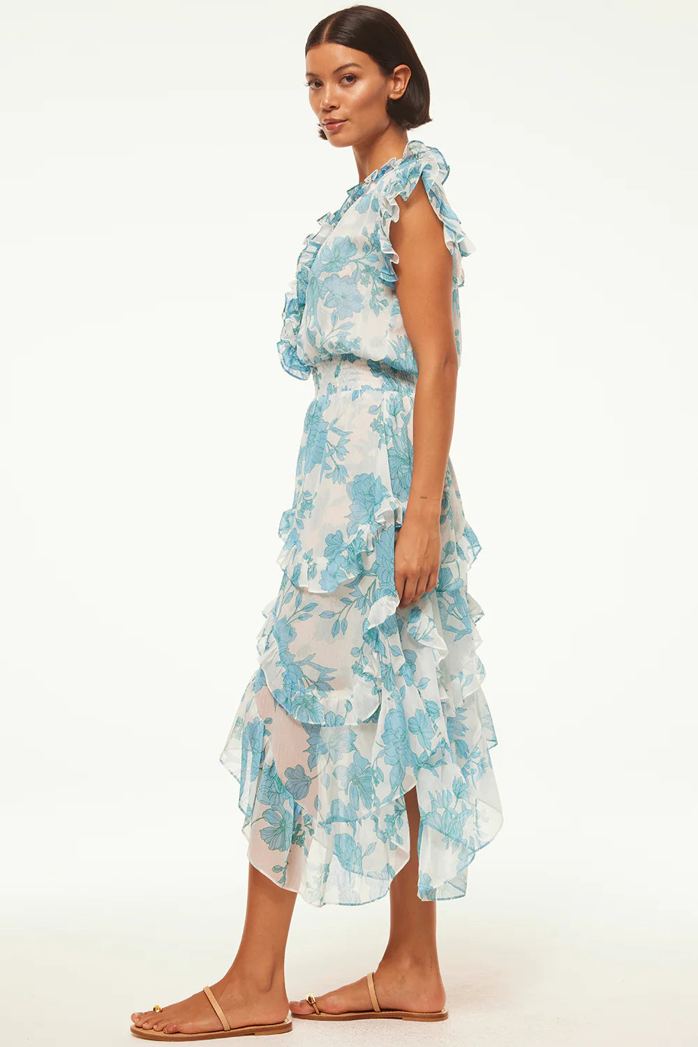 Dakota Dress - Turquoise Flora Chiffon