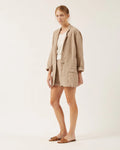 Delia Linen Jacket - Taupe