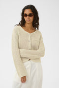 Diaz Cardigan - Turtledove/White