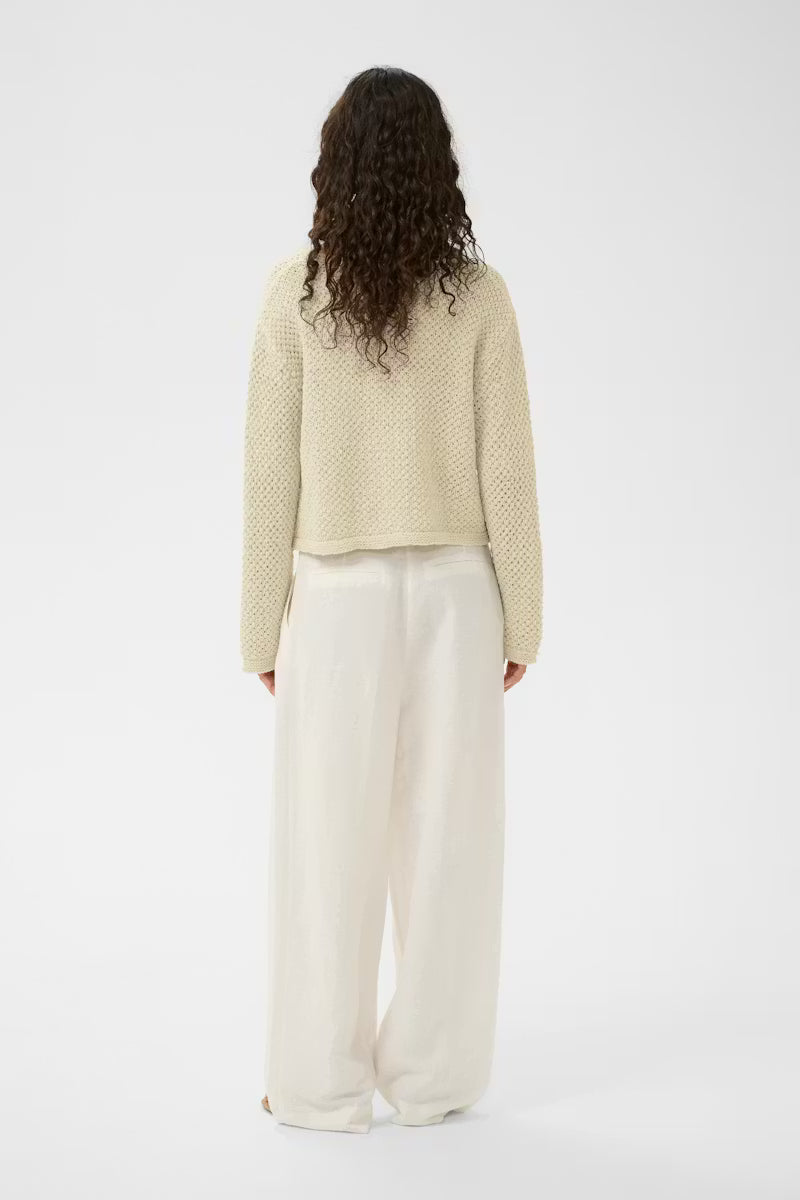 Diaz Cardigan - Turtledove/White