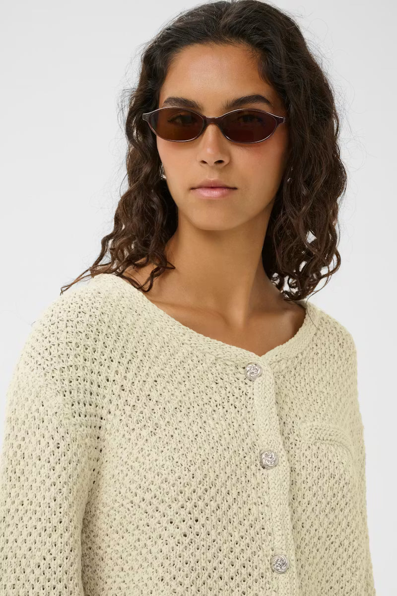 Diaz Cardigan - Turtledove/White