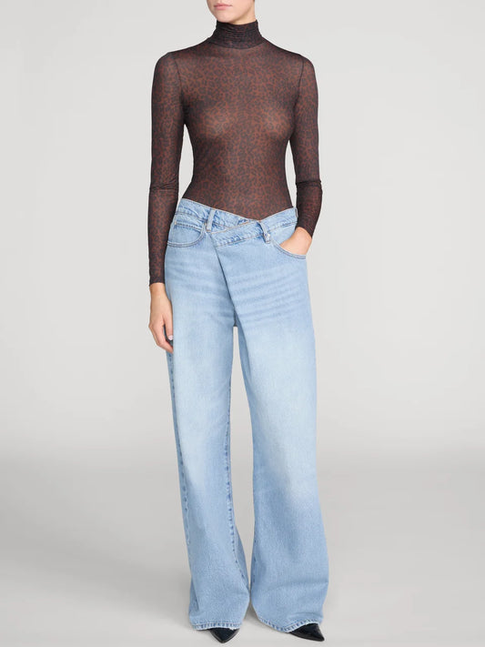The Hosiery Top - Dark Leopard Multi