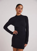 Mini Mock Neck Dress - Black