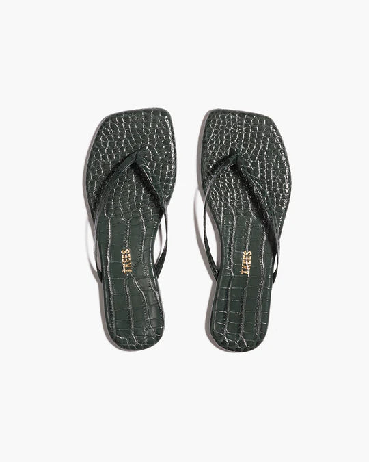 Square Toe Lily Croc - Emerald