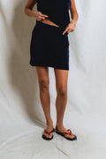 Emery Loop Terry Mini Skirt - Navy
