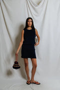 Emery Loop Terry Mini Skirt - Navy
