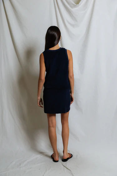 Emery Loop Terry Mini Skirt - Navy