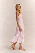 Esilda Heritage Cotton Midi Dress - Pink