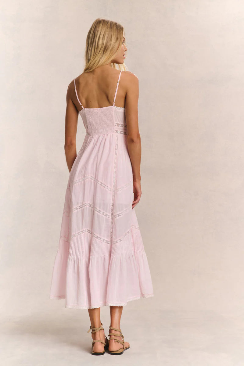 Esilda Heritage Cotton Midi Dress - Pink