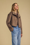 Esme Faux Sherpa Reversible Jacket - Faded Coco