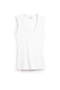 Estina Gauzy Whisper Fitted Tank Top - White