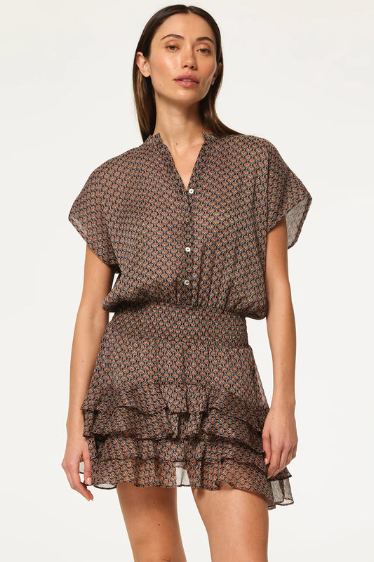 Evie Dress - Brown Paisley