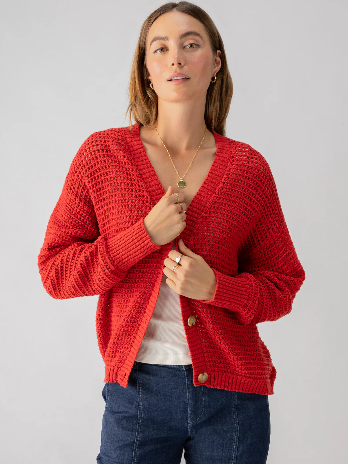 Falling For Fall Cardi - Cherry Red