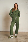 Fallon Fleece Barrel Sweatpant - Fern Green