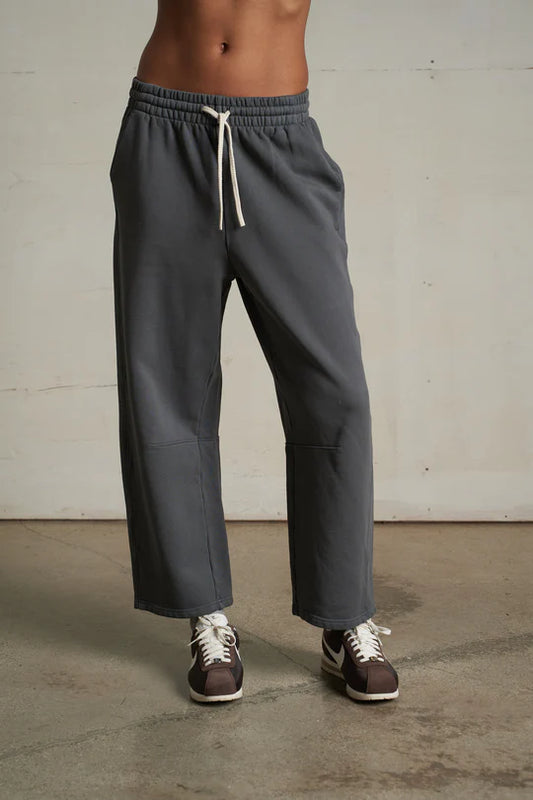 Fallon Fleece Barrel Leg Sweatpant - Charcoal