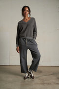 Fallon Fleece Barrel Leg Sweatpant - Charcoal