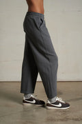 Fallon Fleece Barrel Leg Sweatpant - Charcoal