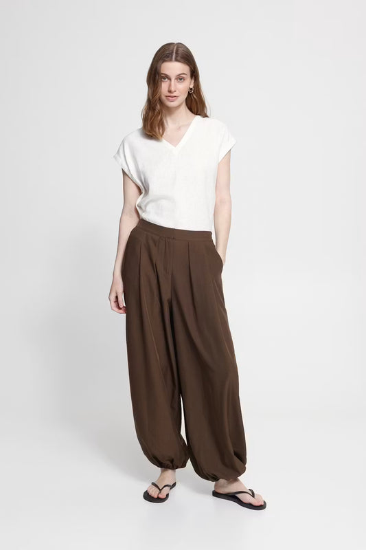 Fava Trousers - Slate Black Melange / Brown