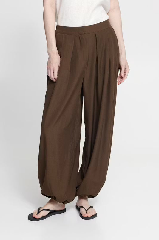 Fava Trousers - Slate Black Melange / Brown