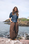 Fava Trousers - Slate Black Melange / Brown