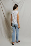 Faye Crispy Cotton Muscle Tank - White