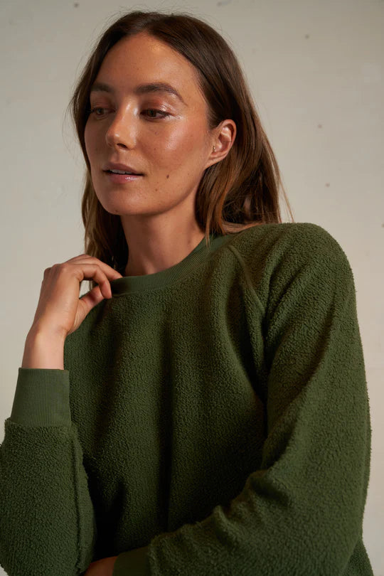 The Ziggy Inside Out Fleece Sweatshirt - Fern Green