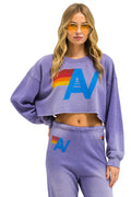 Vintage Logo Cropped Crew Sweatshirt Relaxed - Faded Grape