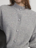 The Cashmere Fleck Cardi - Silver
