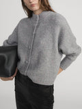 The Cashmere Fleck Cardi - Silver
