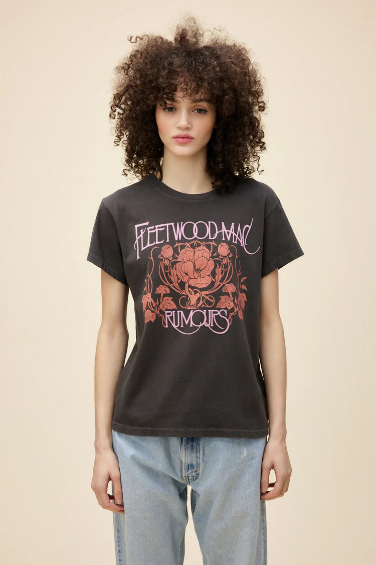 Fleetwood Mac Floral Tour Tee - Washed Black