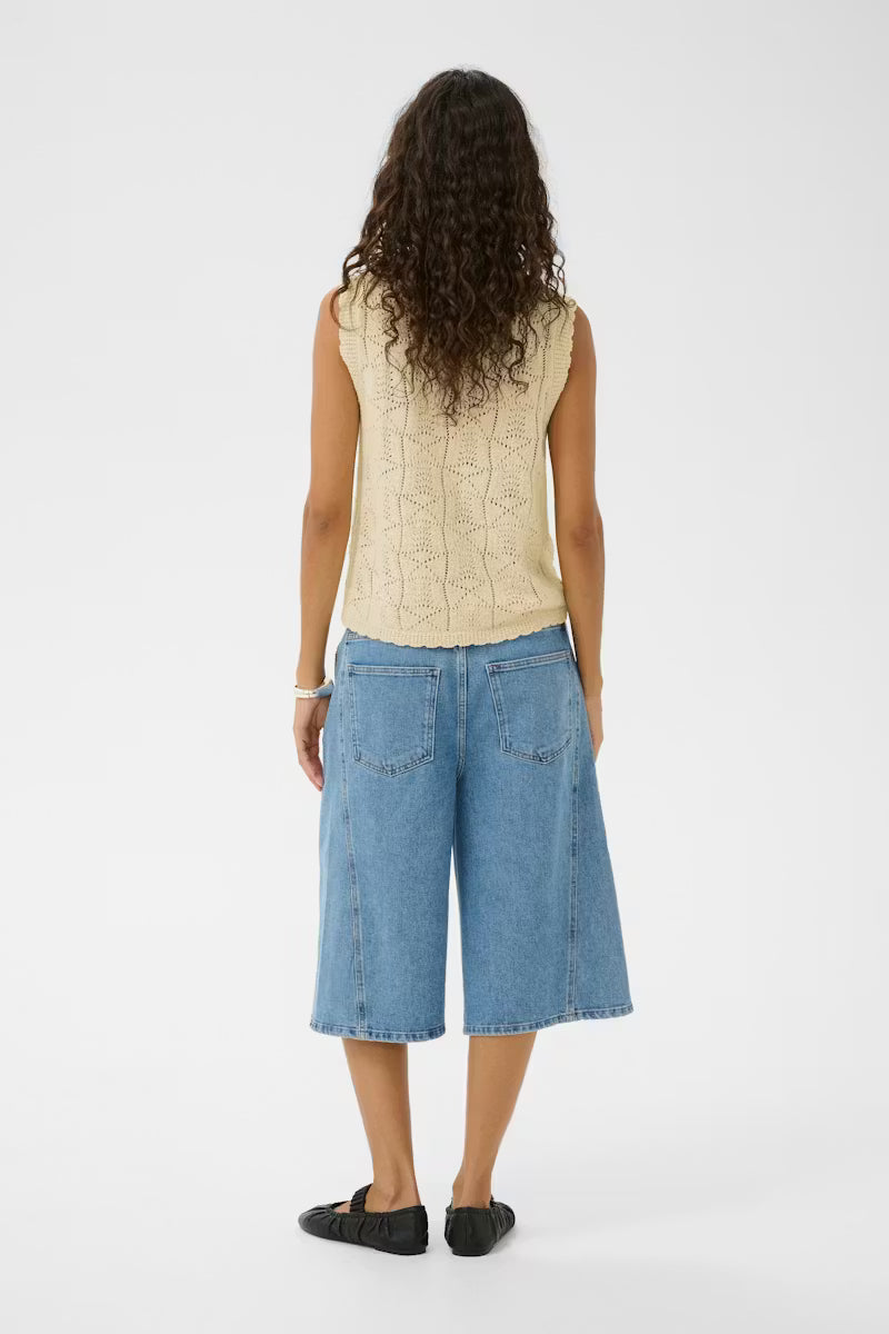 Flores Top - Turtledove/White