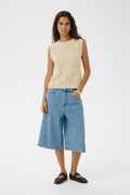Flores Top - Turtledove/White
