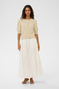 Flores Cardigan - Turtledove/White