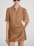 The Flutter Shirt - Taupe Multi Plaid