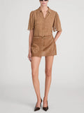 The Flutter Shirt - Taupe Multi Plaid