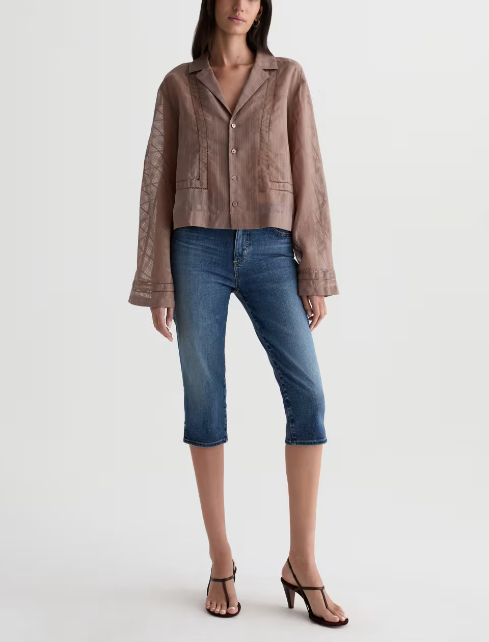 Maisie Jean Mid-Rise Capri - Foxy