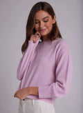 Crew Neck Rib Pullover - Frosted Rose