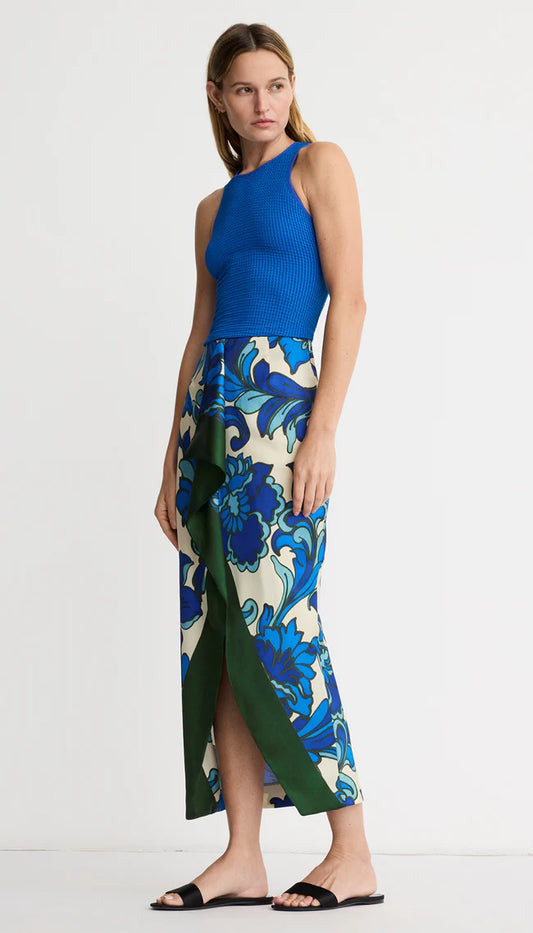 Front Ruffle Skirt - Aegean Multi