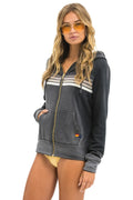5 Stripe Hoodie - Faded Smoke