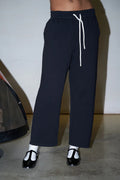 Fallon Fleece Barrel Leg Sweatpant - True Black