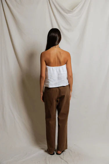 Gianna Linen Tube Top - White