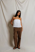 Gianna Linen Tube Top - White