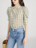 The Gillian Top - Jade Green Plaid