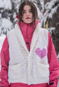 Short Heart Vest - Snow / Bubble Gum